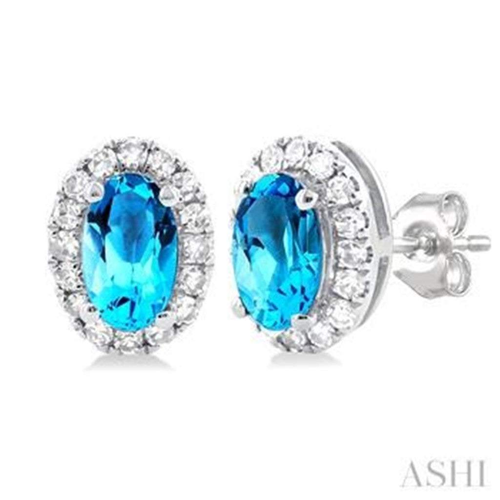 Precious Metal Earrings With Colored Stones