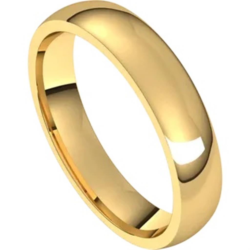 Straight Solid Style Wedding Band Alloy Yellow 4mm wide size 11
