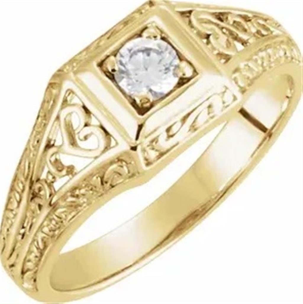 Contemporary Style Diamond Engagement RingBase Metal Yellow
