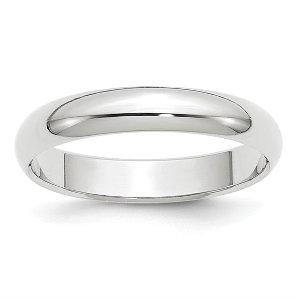 Straight Solid Style Wedding Band 10 Karat Gold White 4mm wide size 11
