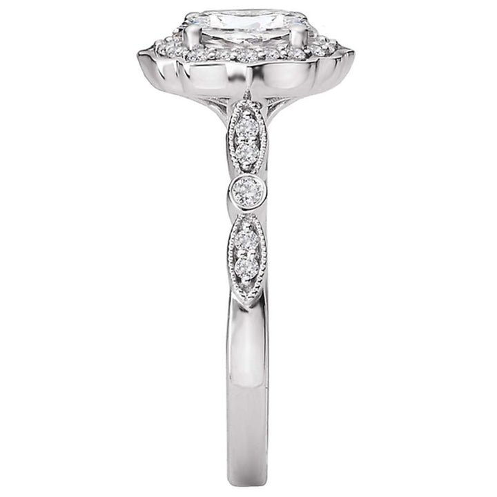 Halo Style Diamond Engagement Ring 14 KT White 
(Center Stone Not Included)