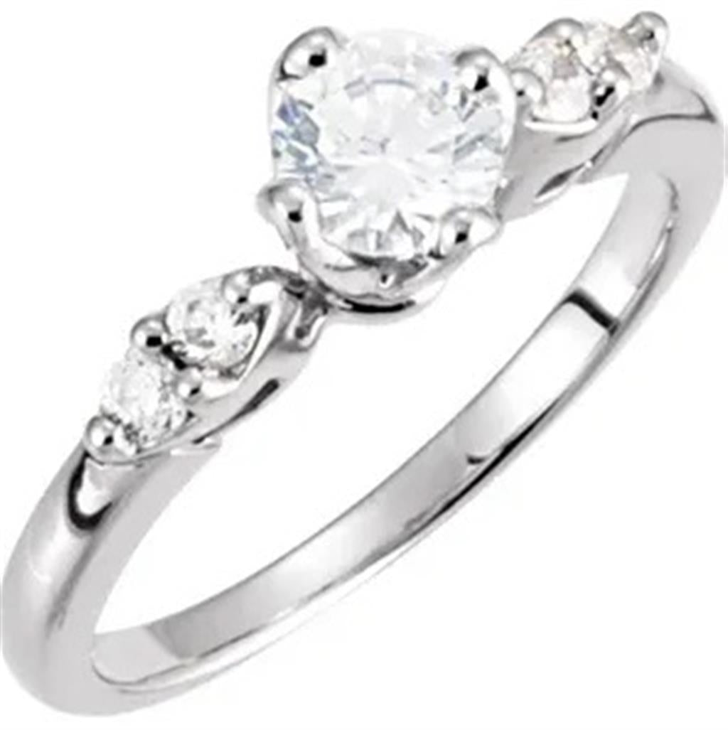 Contemporary Style Diamond Engagement RingBase Metal White & Yellow