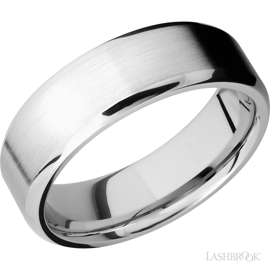 Straight Solid Style Wedding Band 14 Karat Gold White 7mm wide size 10