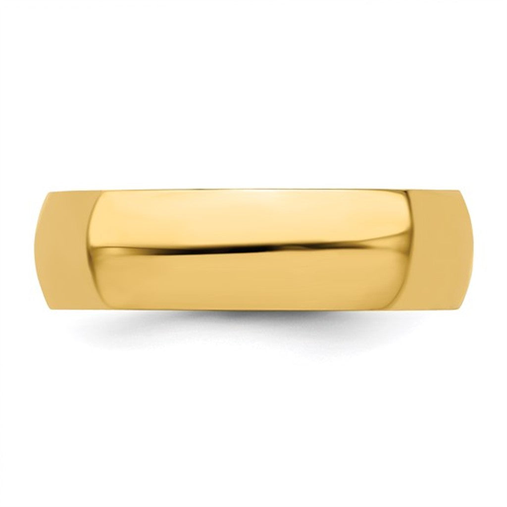 Straight Solid Style Wedding Band 14 KT Yellow 6mm wide size 10