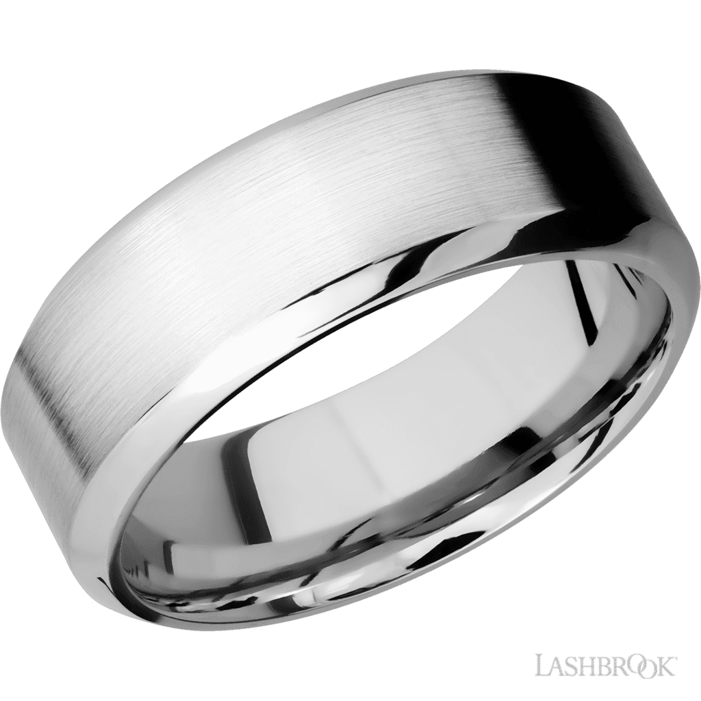 Straight Solid Style Wedding Band 14 Karat Gold White 8mm wide size 10