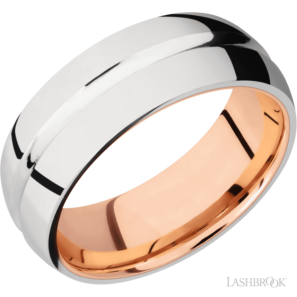 Straight Solid Style Wedding Band 14 Karat Gold White 8mm wide size 10