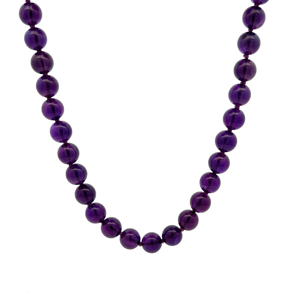 Amethyst Strand Necklace With a Sterling Silver Clasp 24" Long