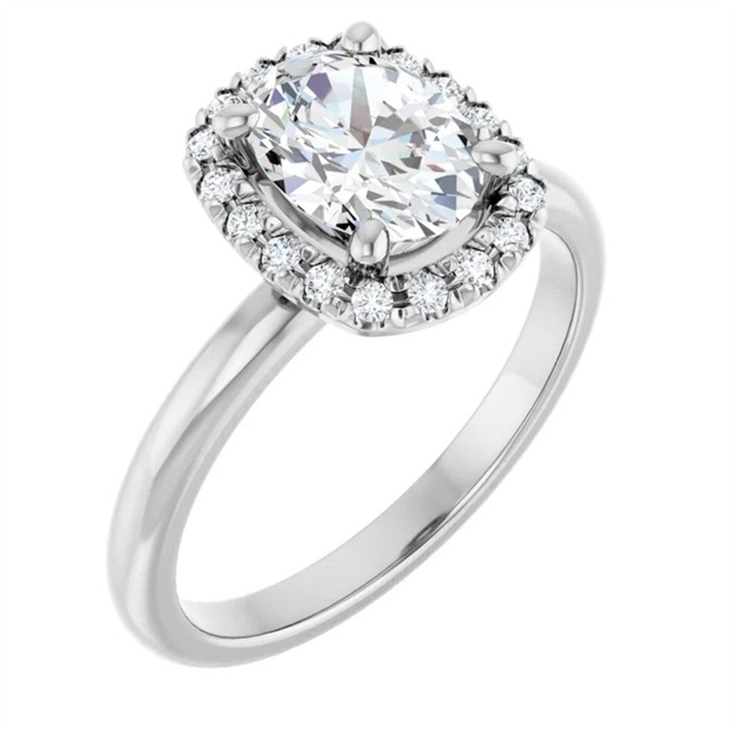 Halo Style Diamond Engagement Ring 14 Karat Gold White
(Center Stone Not Included)