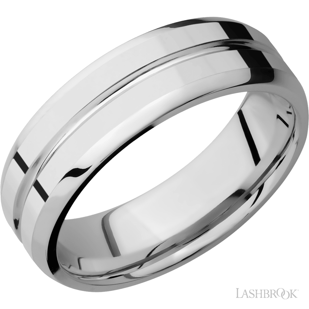 Solid Style Wedding Band 14 Karat Gold White 7mm wide size 10