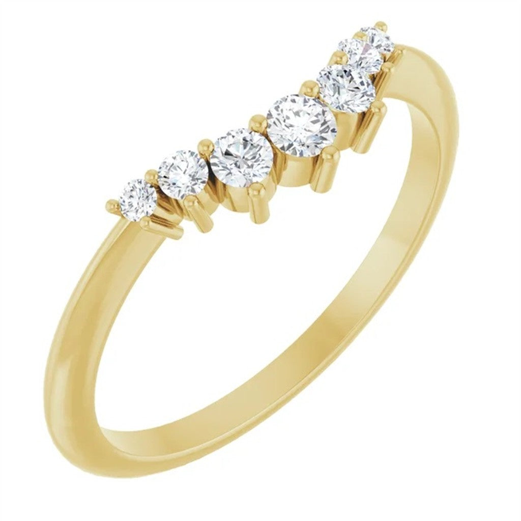 Fitted Style Wedding Band 14 Karat Gold Yellow size 7