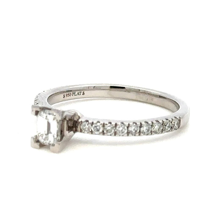 Solitare Accent Style Diamond Engagement RingPlatinum White
