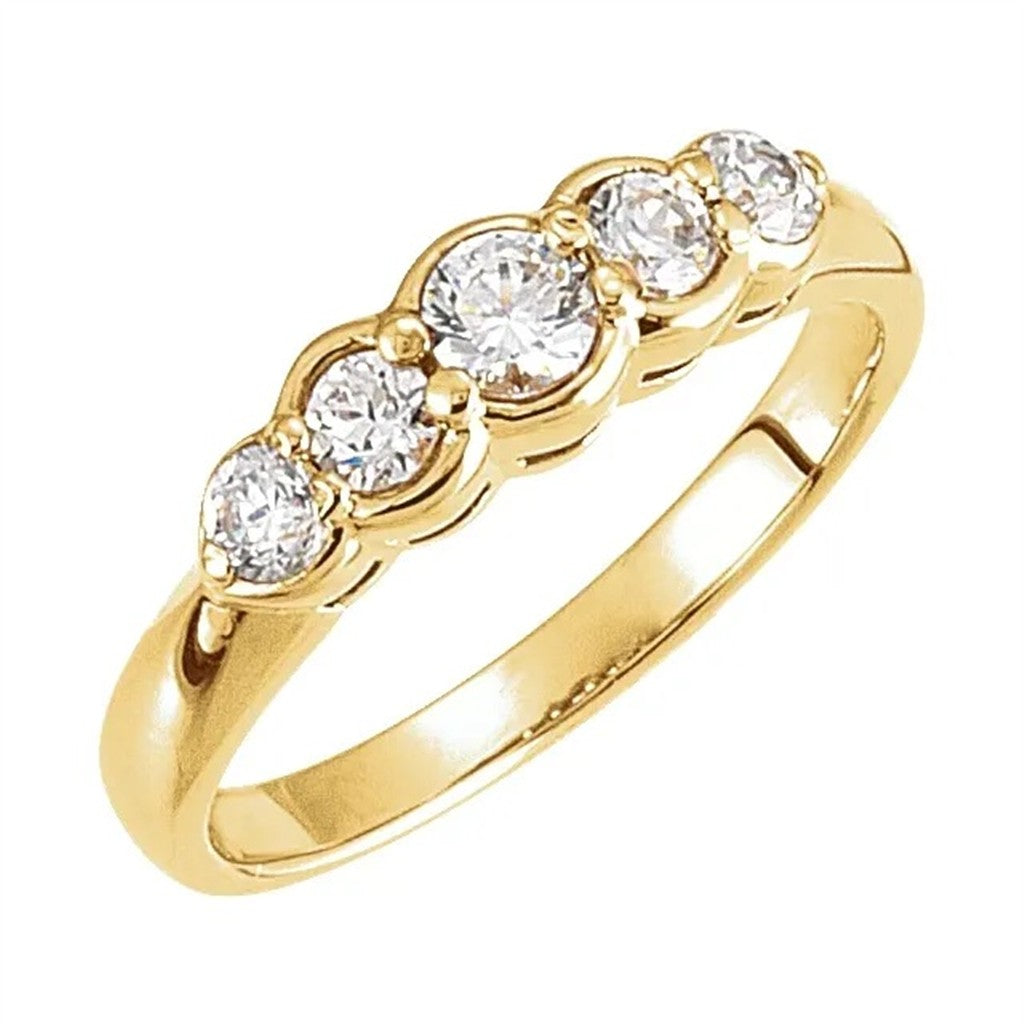 1/2 Anniversary Style Diamond Wedding Band 14 Karat Gold White with Diamonds & Diamonds Accent size 6