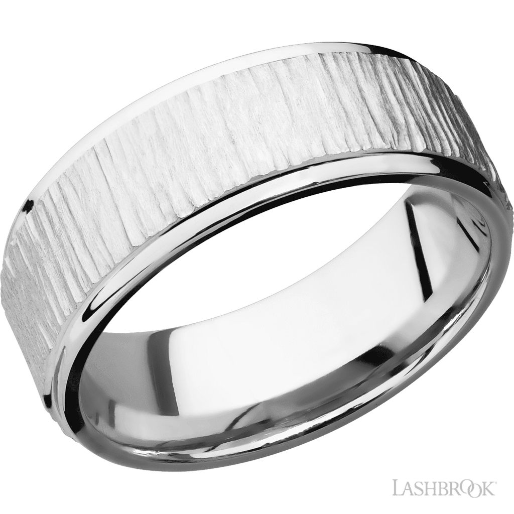Straight Solid Style Wedding Band 14 Karat Gold White 8mm wide size 10