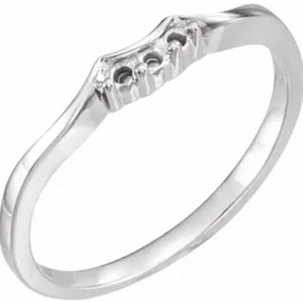 Fitted Style Diamond Wedding Band Base Metal Yellow with Diamonds size 6