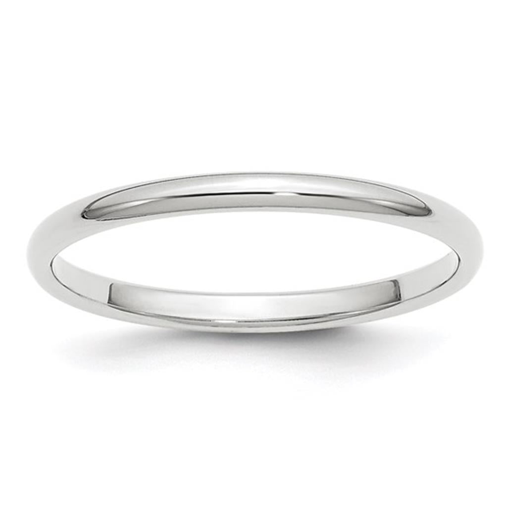 Straight Channel Wedding Band Prec Metal Womens 2 mm wide 14 Karat Gold White Size 5