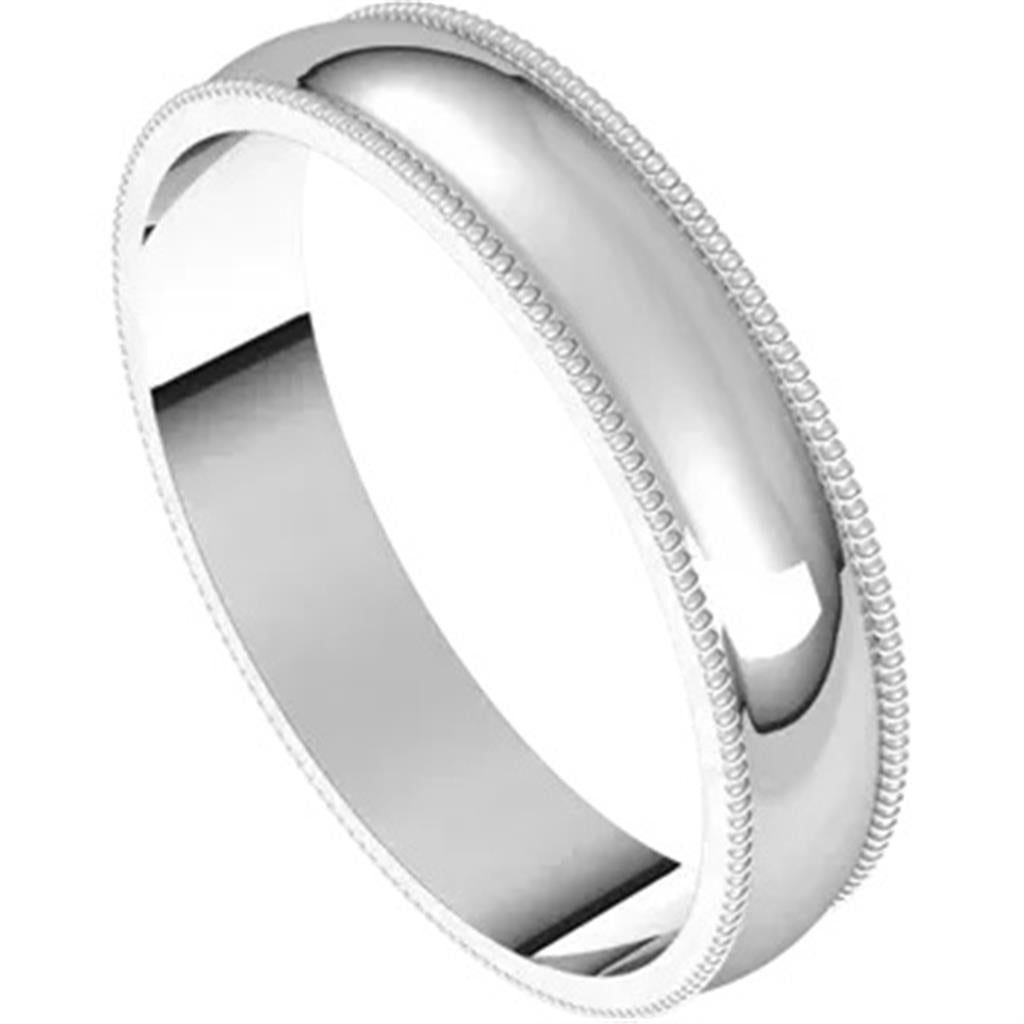 Straight Solid Style Wedding Band Alloy White 5mm wide size 10
