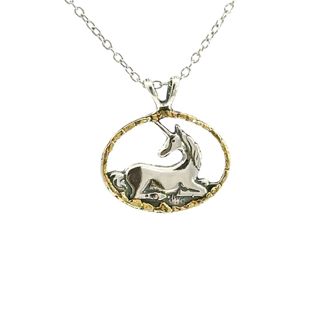 Drop Style Animal Pendant Sterling Silver & Alaskan Gold Nugget