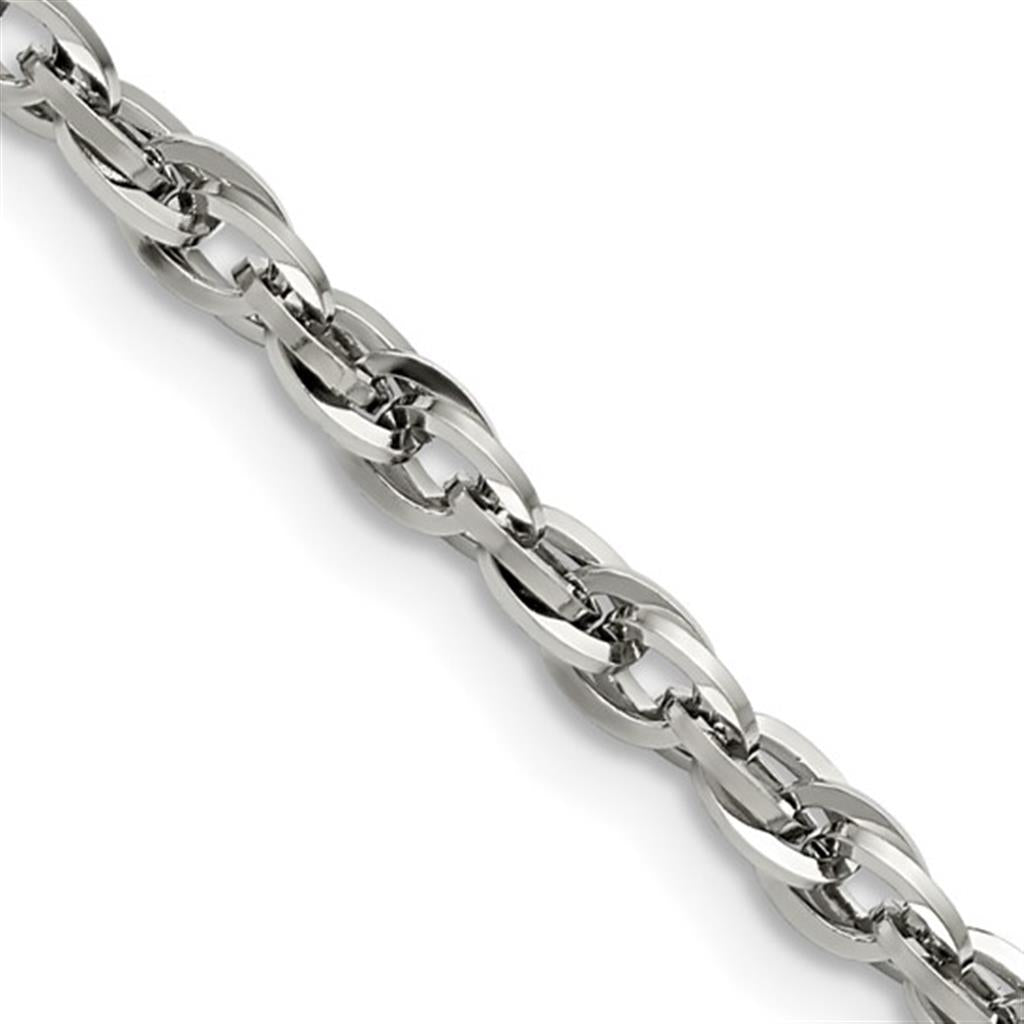 White Stainless Steel 4.2 MM Fancy Chain 22" Long