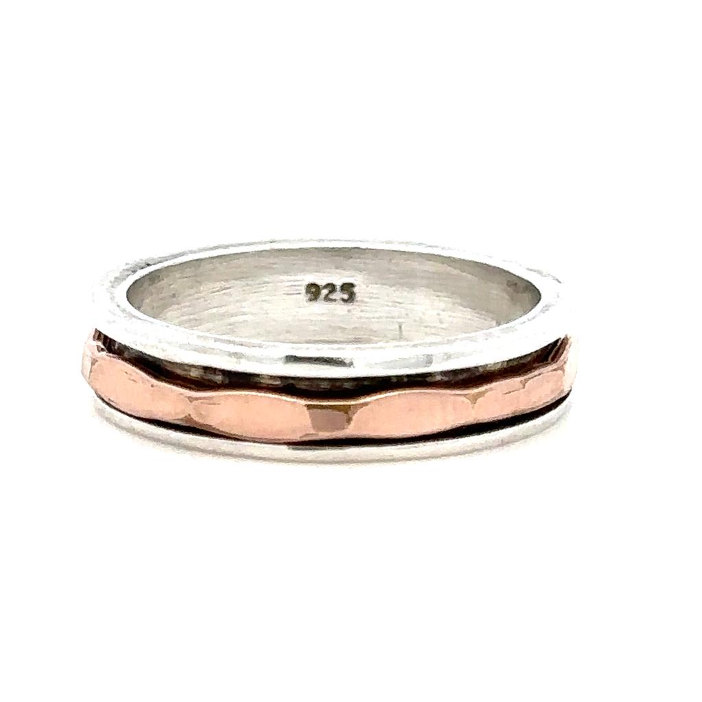 Spinner Spinner Ring Silver .925 White & Rose Size 7