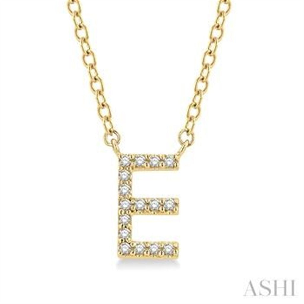Initial Y Style Necklace 10 Karat Gold Yellow With Diamonds 18" Long
