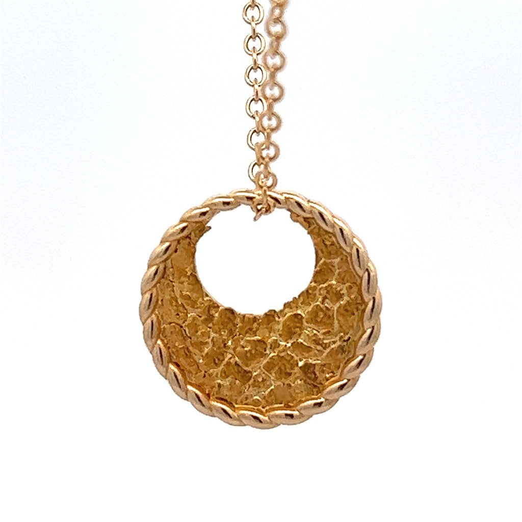 Slider Style Rope Braid Pendant 14 Karat Gold
