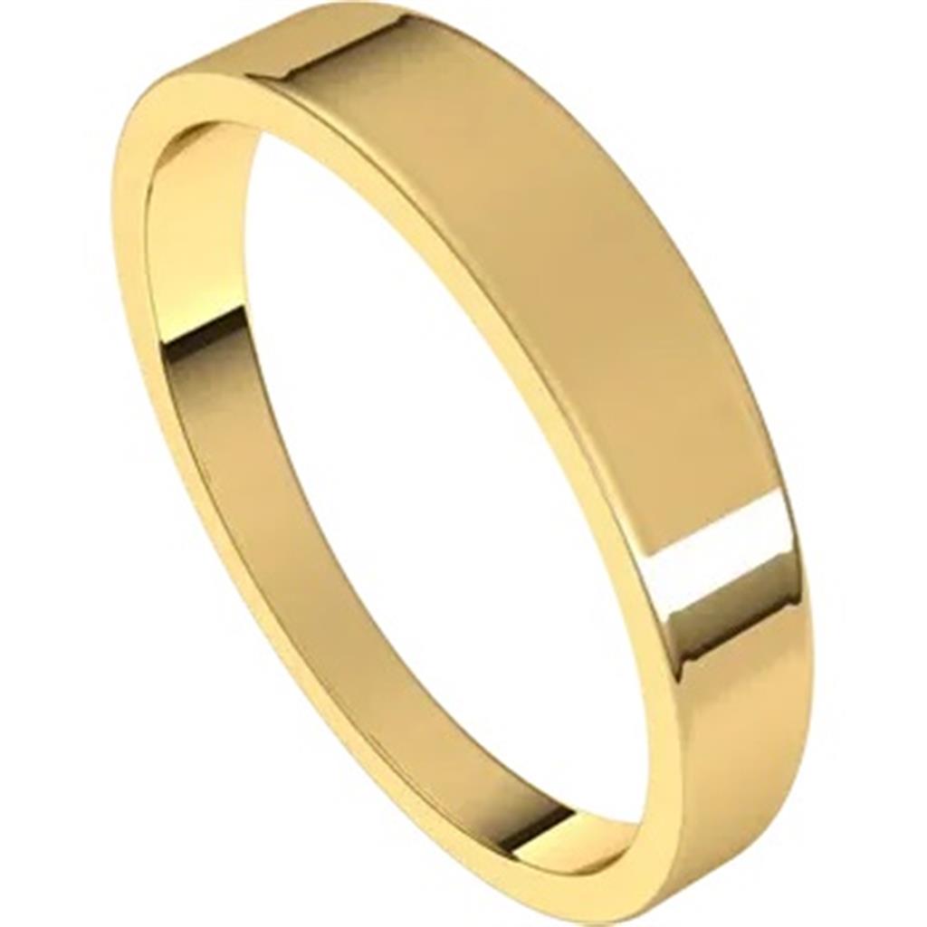 Straight Solid Style Wedding Band Alloy Yellow 4mm wide size 11