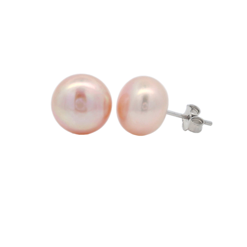 Single Pearl Stud Earring Sterling Silver White Fresh Water Pearls