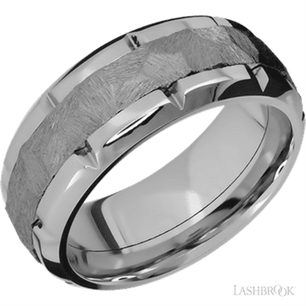 Straight Inlay Style Wedding Band 14 Karat Gold White 9mm wide size 10