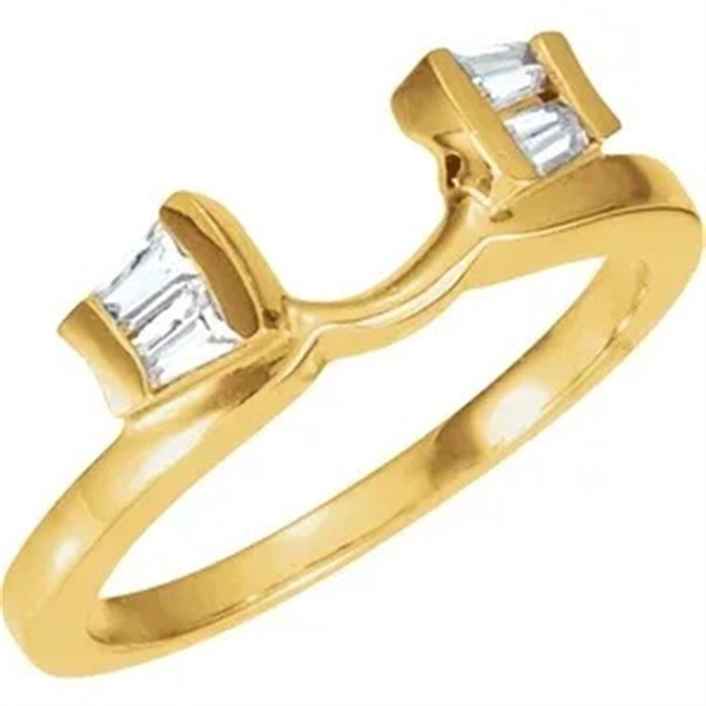 Wrap Style Diamond Wedding Band 14 Karat Gold Yellow with Diamonds size 6