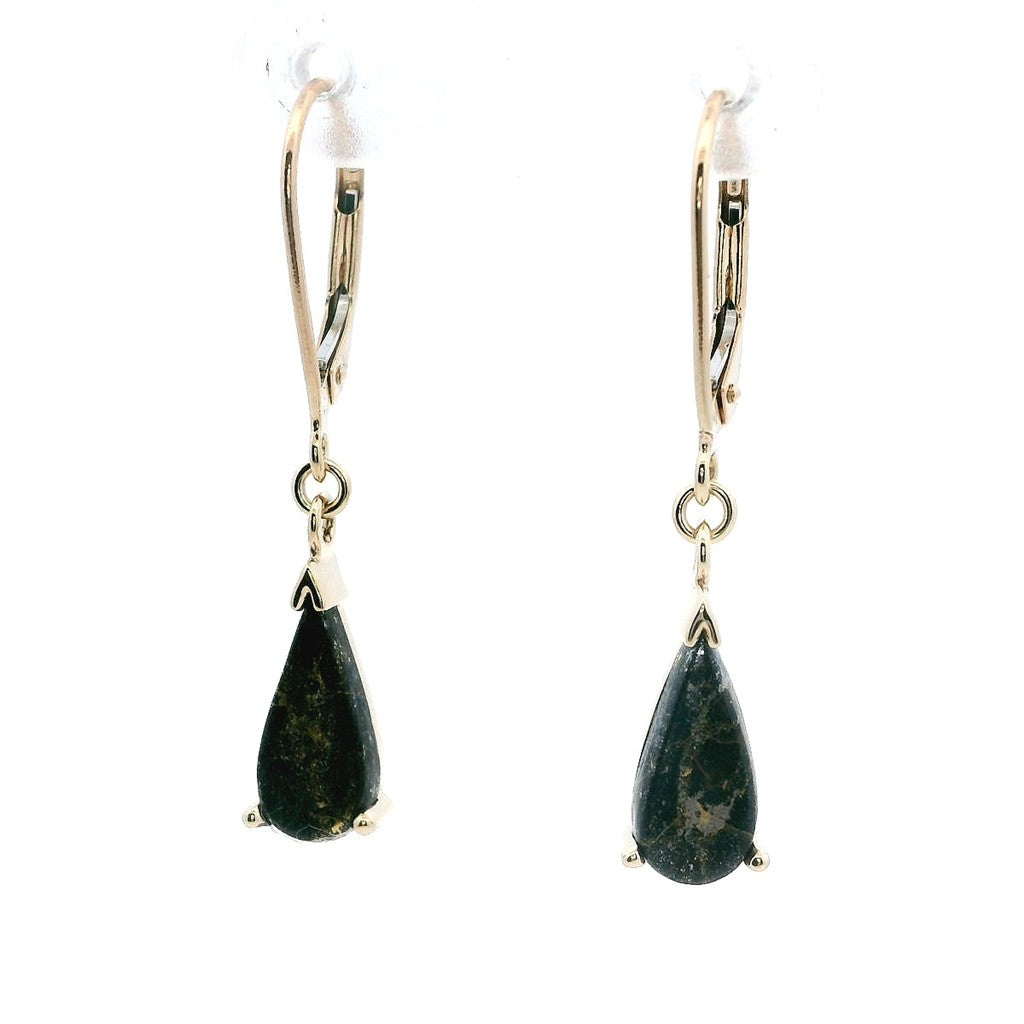 Earrings Precious Metal With Colored Stone Dangle Dangle Drop 14 Karat Gold Yellow With 2.99ctw Glacier Gold Quartz