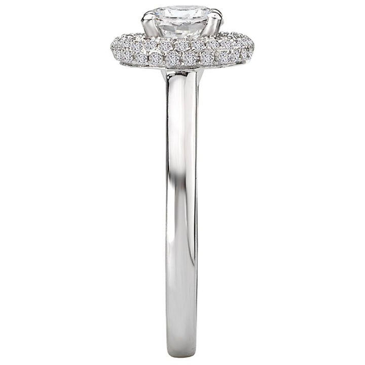 Contemporary Style Diamond Engagement Ring 14 KT White 
(Center Stone Not Included)