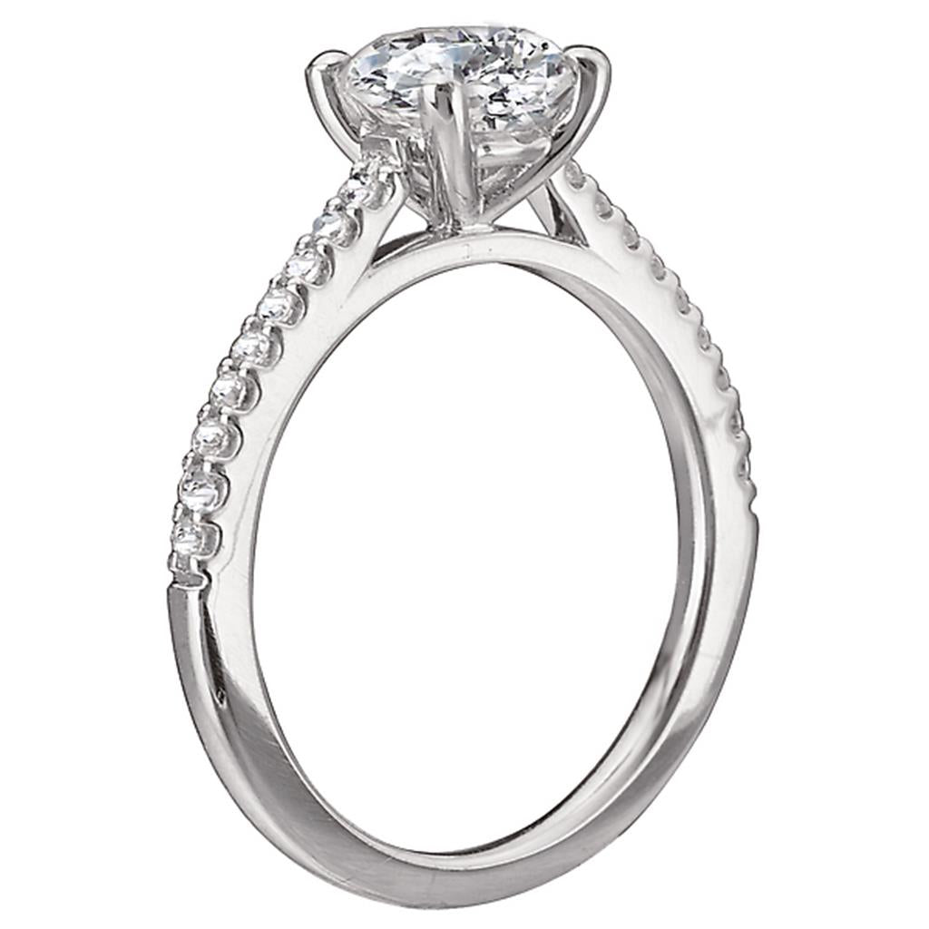 Solitare Accent Style Diamond Engagement Ring 14 KT White 
(Center Stone Not Included)