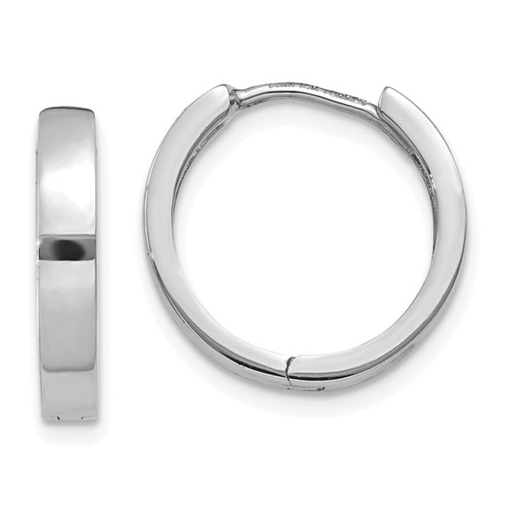 Hooplet Precious Metal Earrings 2 mm Diamiter 11mm Thick 14 Karat Gold White