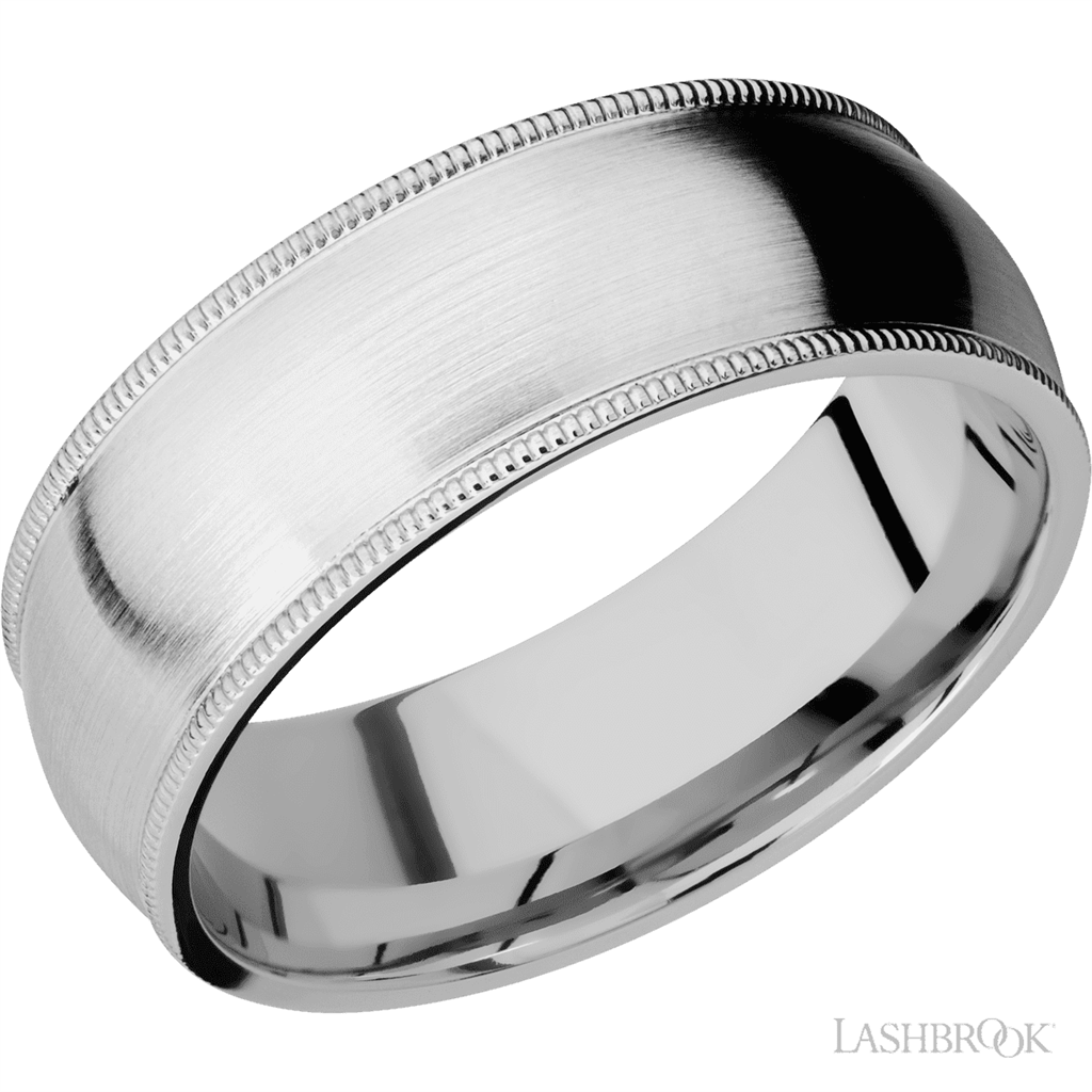 Straight Solid Style Wedding Band 14 Karat Gold White 8mm wide size 10