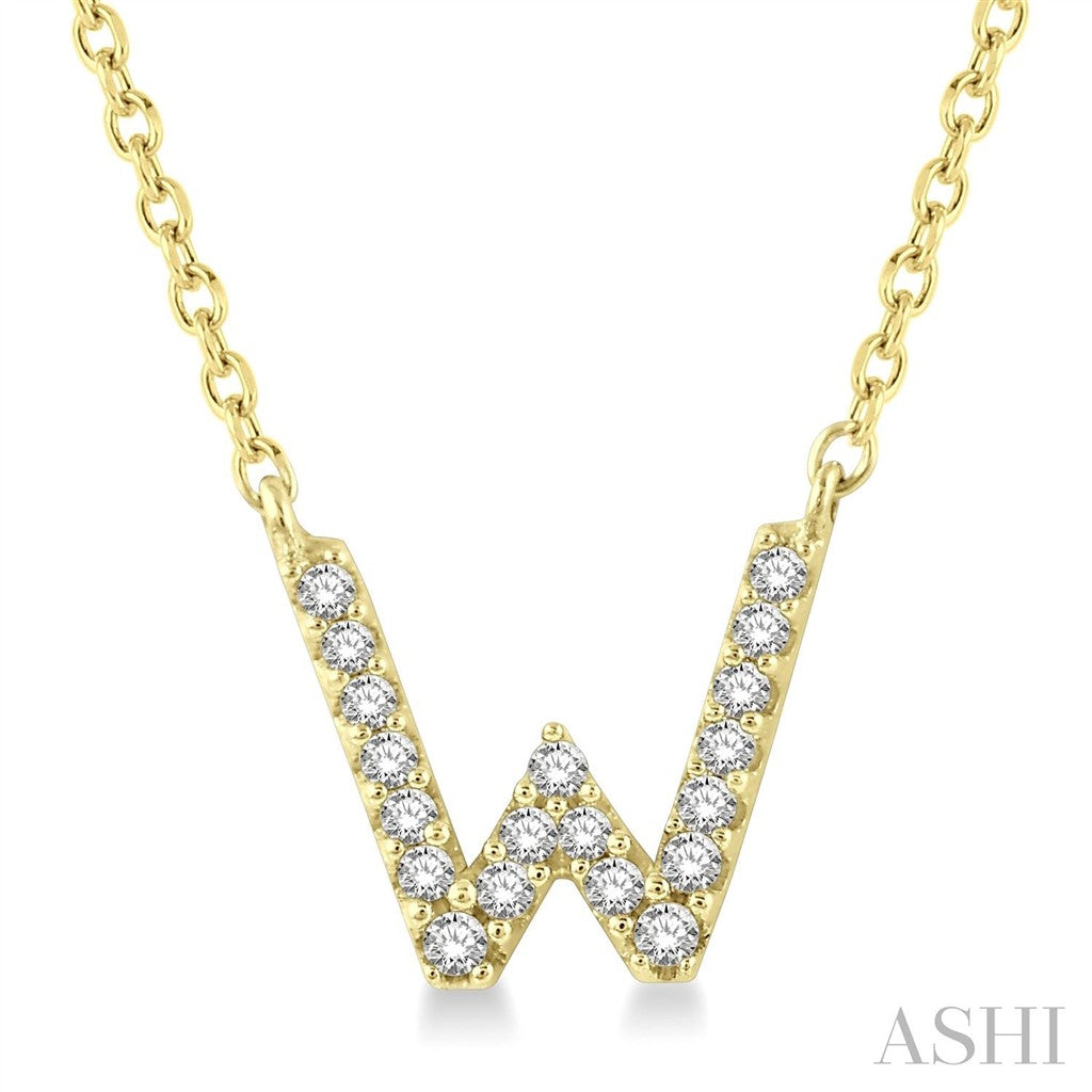 Initial Y Style Necklace 10 Karat Gold Yellow With Diamonds 18" Long