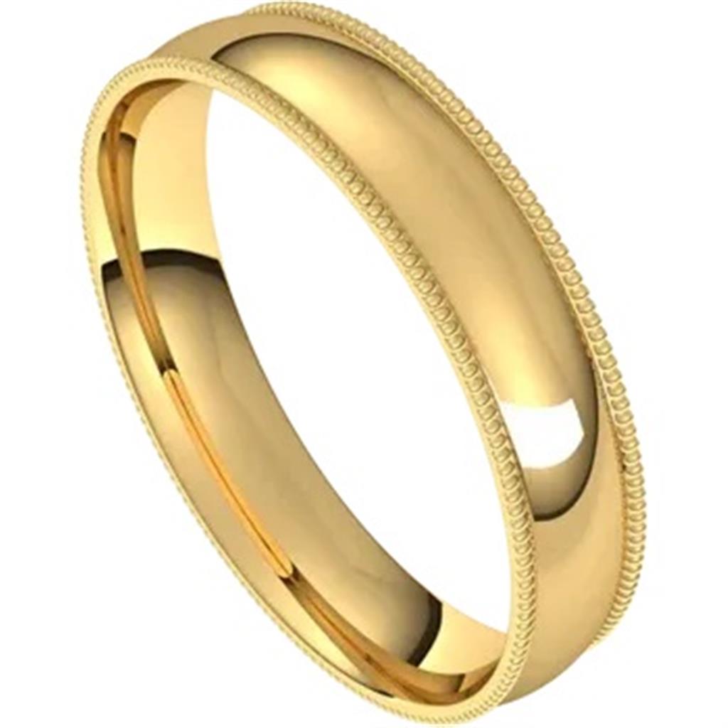 Straight Solid Style Wedding Band Alloy Yellow 4mm wide size 11
