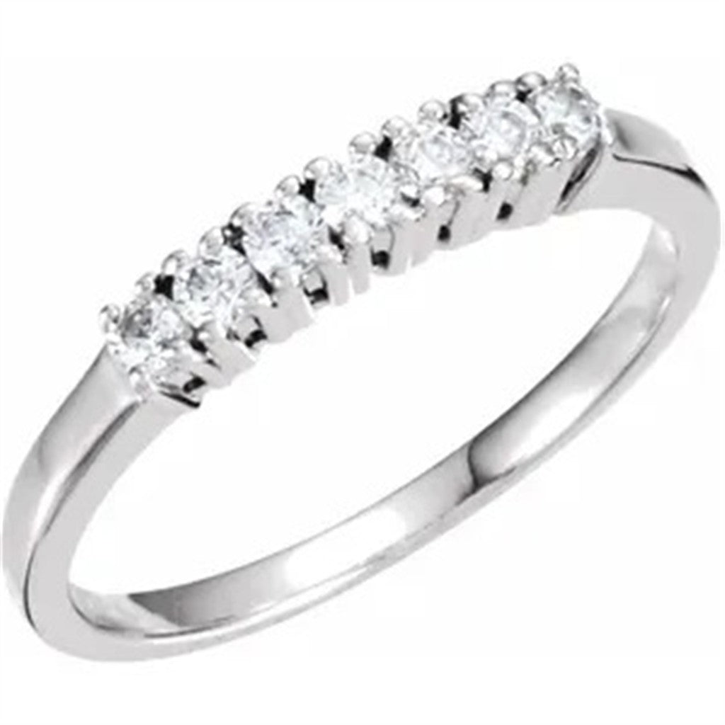 1/2 Anniversary Style Diamond Wedding Band Sterling Silver White with Diamonds size 6