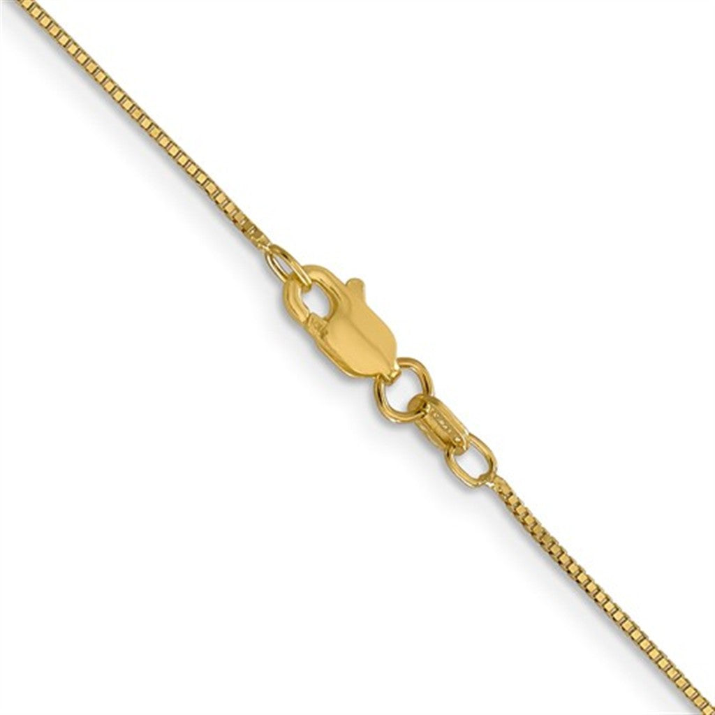 Box Link Chain 14 KT Yellow 0.7 MM Wide 18' In Length