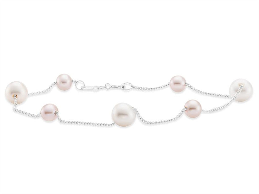 Fresh Water Pearls Bracelet 14 Karat Gold 7" Long
