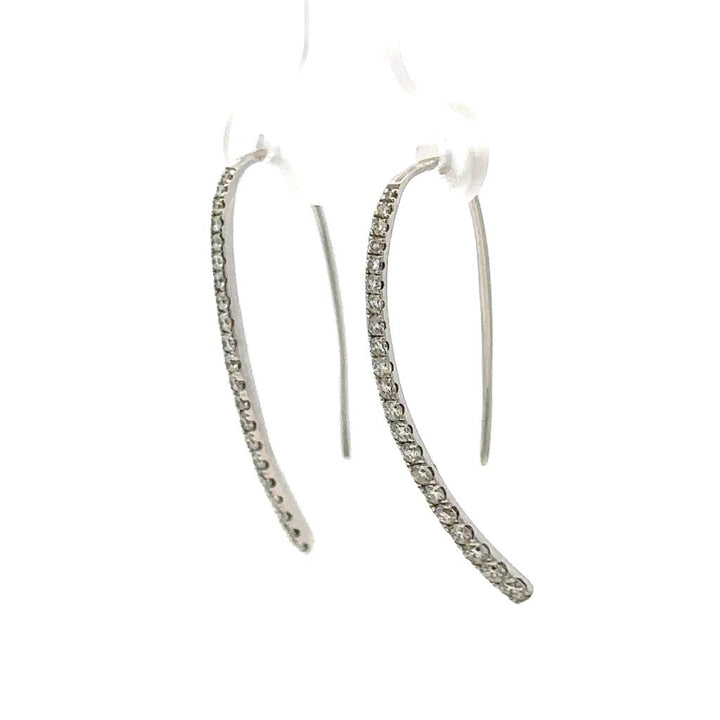 Diamonds Dangle Drop Earrings 18 KT White 0.70 Carat Total Weight