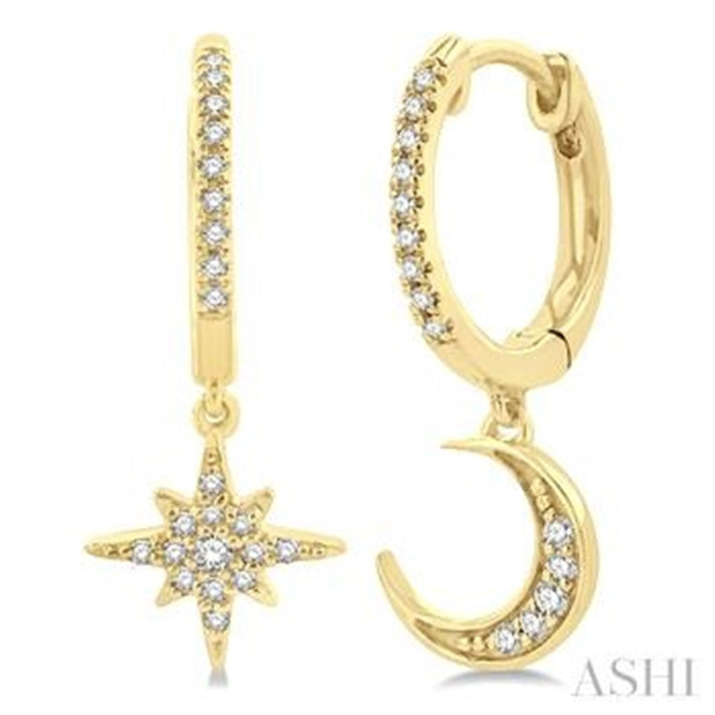 Celestial Diamond Earrings 10KT Yellow Gold