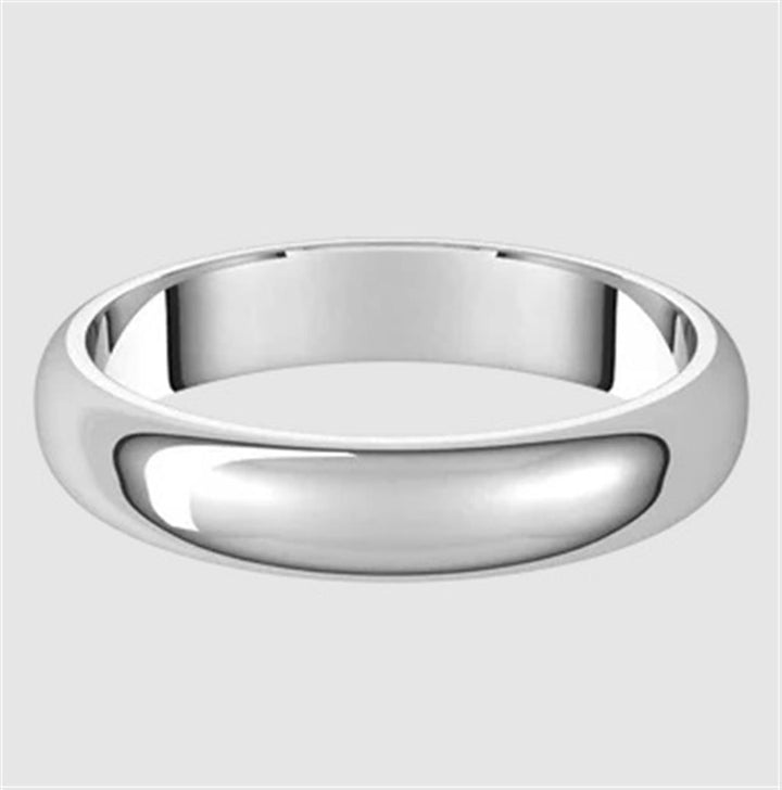 Straight Solid Style Wedding Band Platinum White 4mm wide size 8