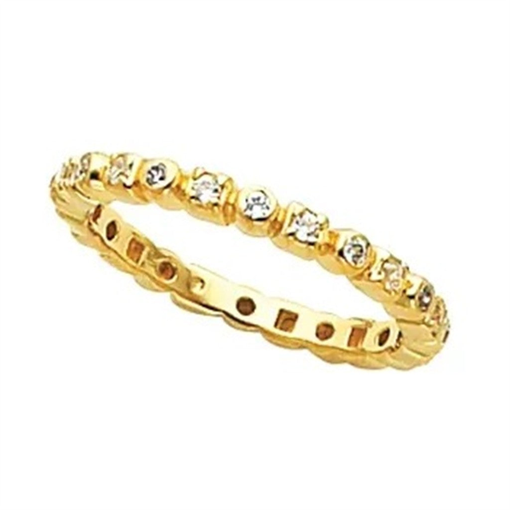3/4 Anniversay Style Diamond Wedding Band 14 Karat Gold White with Diamonds & Diamonds Accent size 7