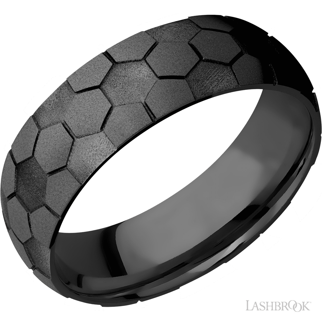 Black Zirconium Alternative Metal Ring 7mm wide Size 10