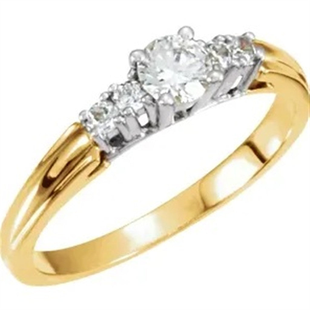 Contemporary Style Diamond Engagement Ring 14 Karat Gold White
(Center Stone Not Included)