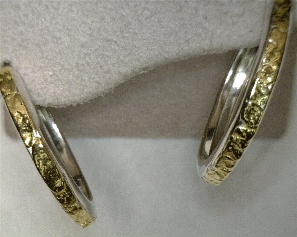 Sterling Silver Earrings Accented with Alaskan Gold Nuggets