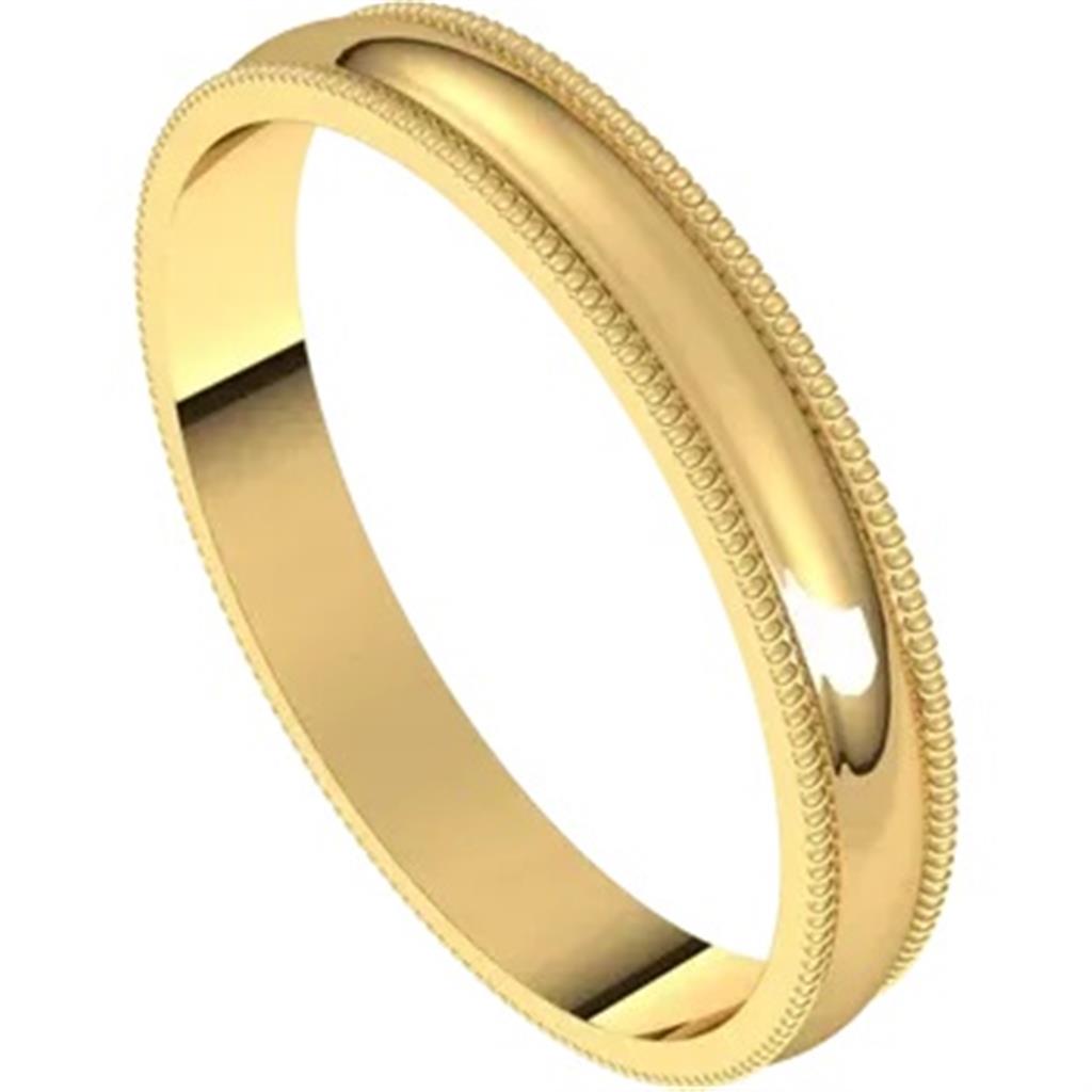 Straight Solid Style Wedding Band Alloy Yellow 3mm wide size 11