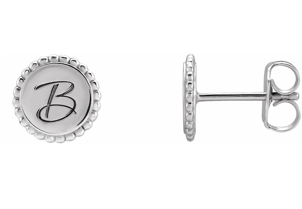 Stud Precious Metal Earrings 14 Karat Gold White
