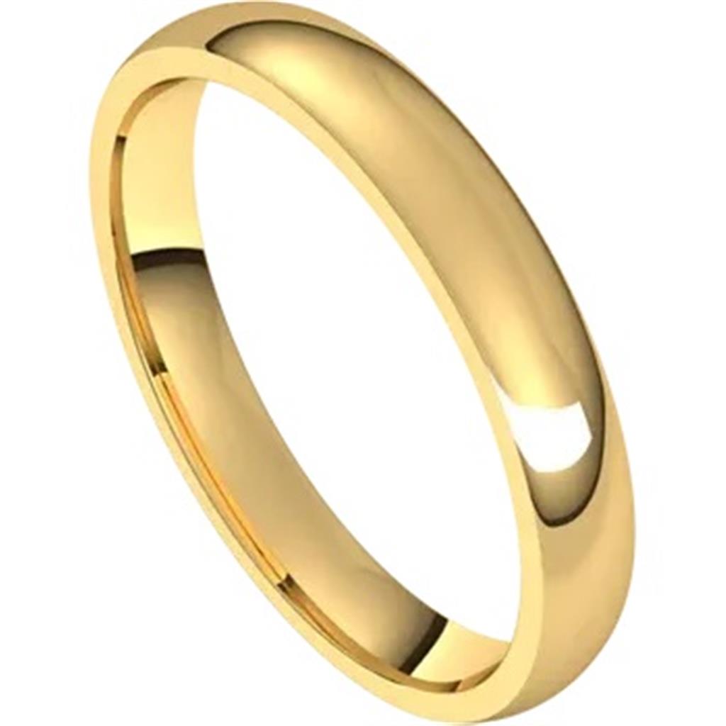 Straight Solid Style Wedding Band Alloy Yellow 3mm wide size 11
