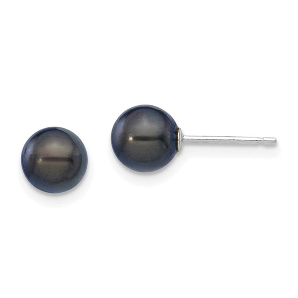 Single Pearl Stud Earring 14 Karat Gold White 6mm Akoya Pearls